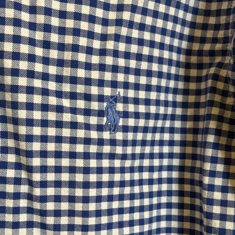 Polo Ralph Lauren Navy Checkered Button Down Shirt - Picture 3 of 4